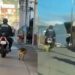 Captan a policía arrastrar a perrito en Jalalcingo, Veracruz