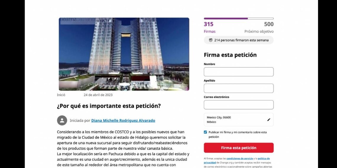 Pachuca quiere su Costco y habitantes hacen petición en Change.org