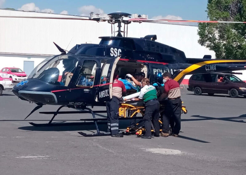 Trasladan en helicóptero a mujer quemada en 80% del cuerpo tras explosión en CDMX