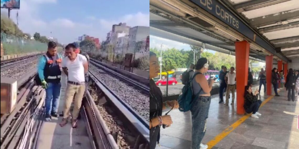 Detienen a hombre que bajó a las vías del Metro de la Línea 2