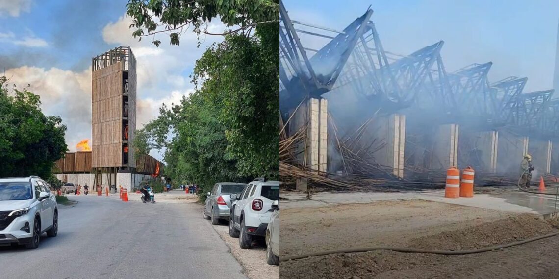 Incendio en Parque Nacional del Jaguar en Tulum consume 12 palapas