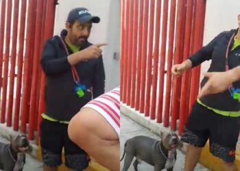 Hombre golpea a mujer que le pidió ponerle correa a su perro