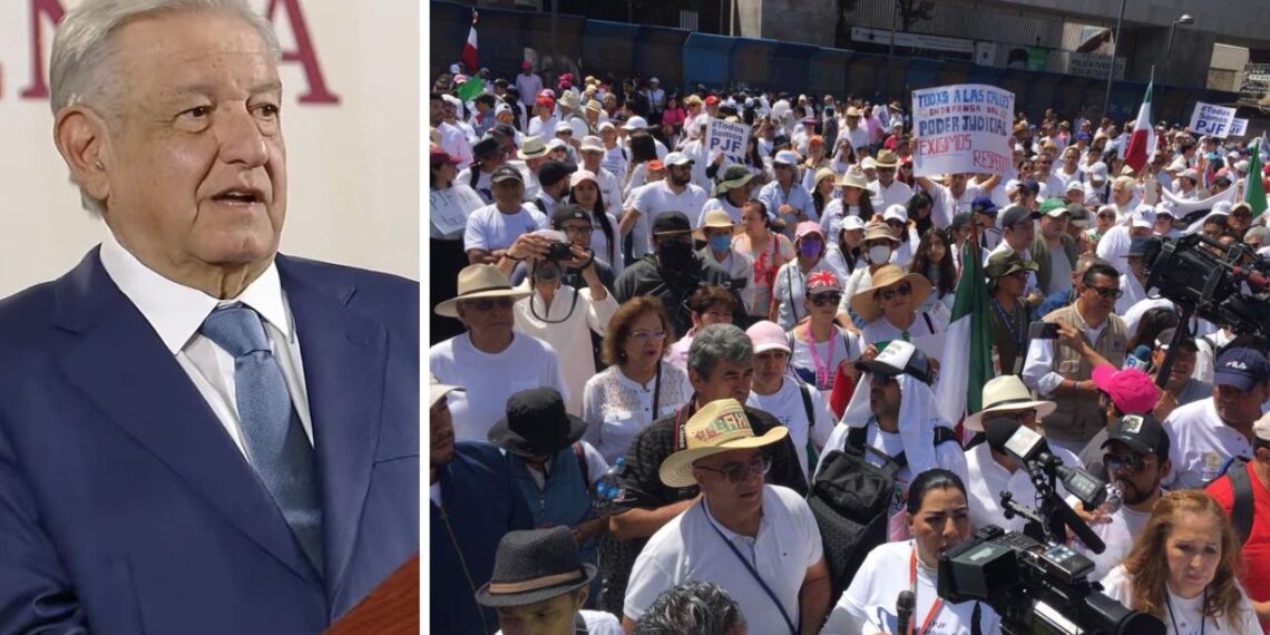 AMLO critica marcha contra extinción de fideicomisos del Poder Judicial