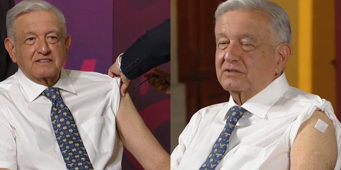 Se vacuna AMLO contra influenza y COVID-19
