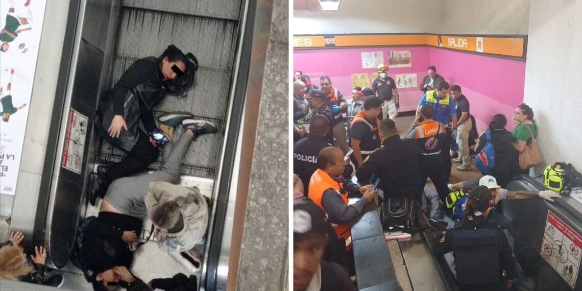 Falla en escaleras eléctricas del Metro Polanco deja siete lesionados