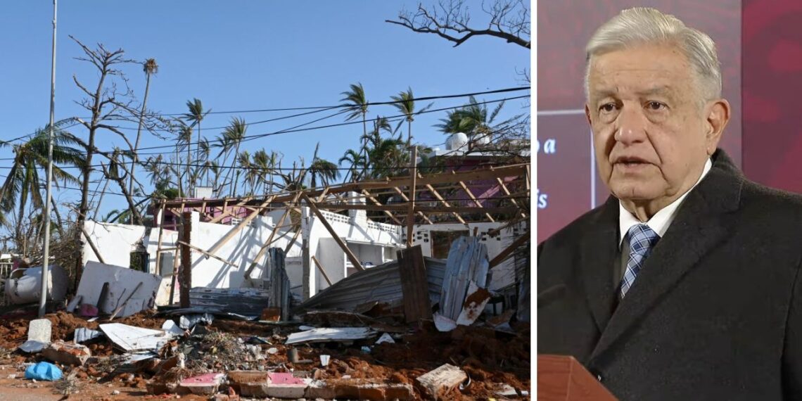 AMLO anuncia plan de apoyo a damnificados por huracán Otis