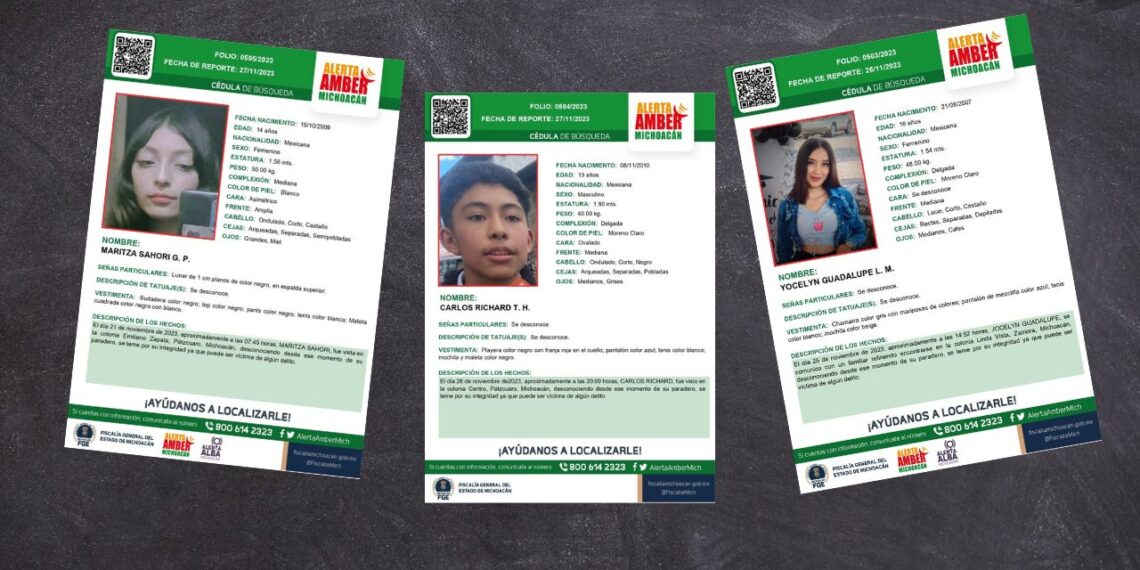 Buscan a 3 menores que desaparecieron en Michoacán