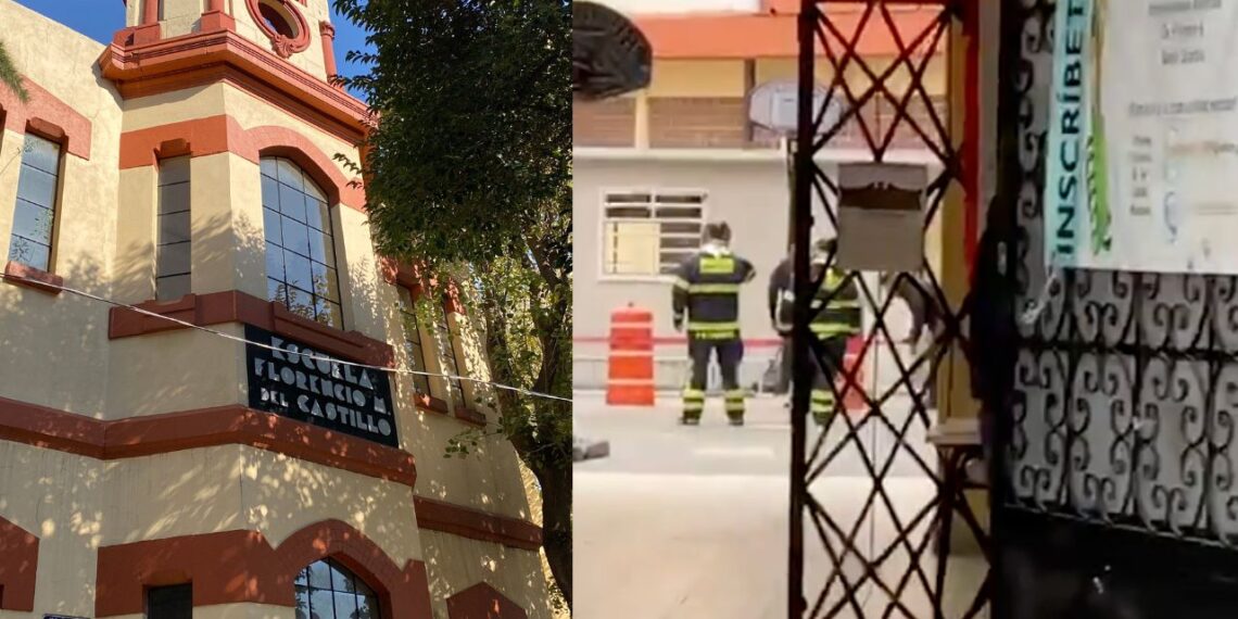Acuden servicios de emergencia a primaria de la Cuauhtémoc por cuarteadura de una barda