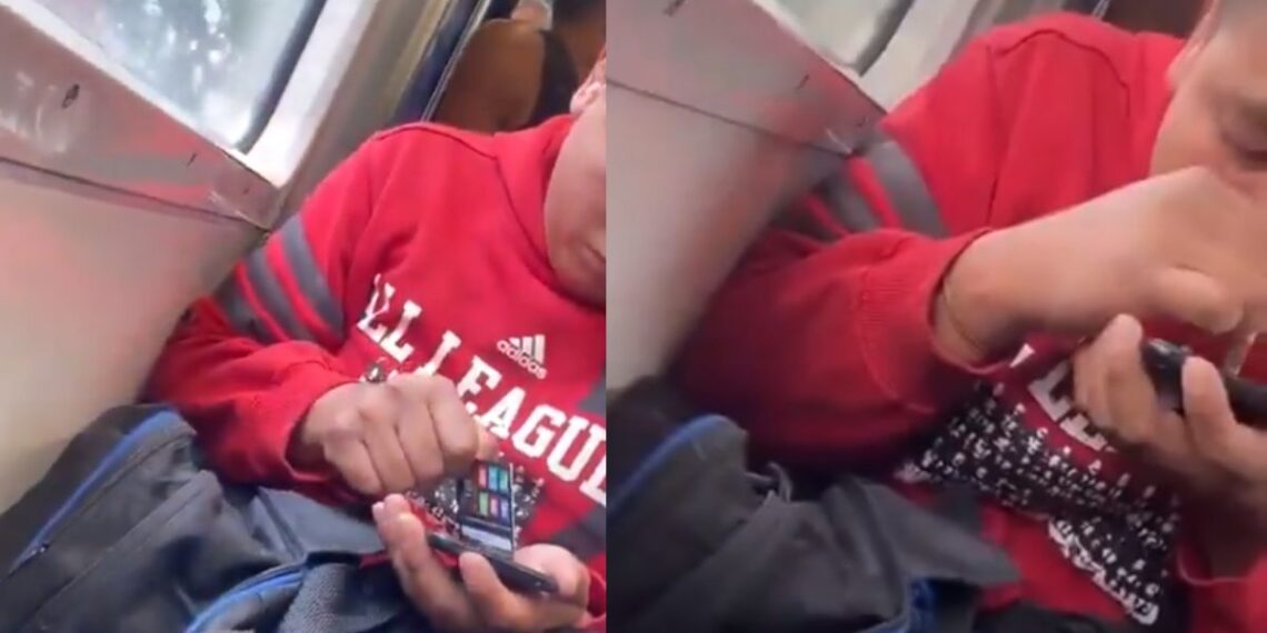 Hombre se droga con cocaína en el Metro