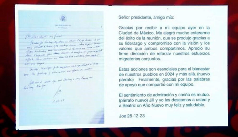 Joe Biden envía carta a López Obrador; ‘gracias por recibir a mi equipo’