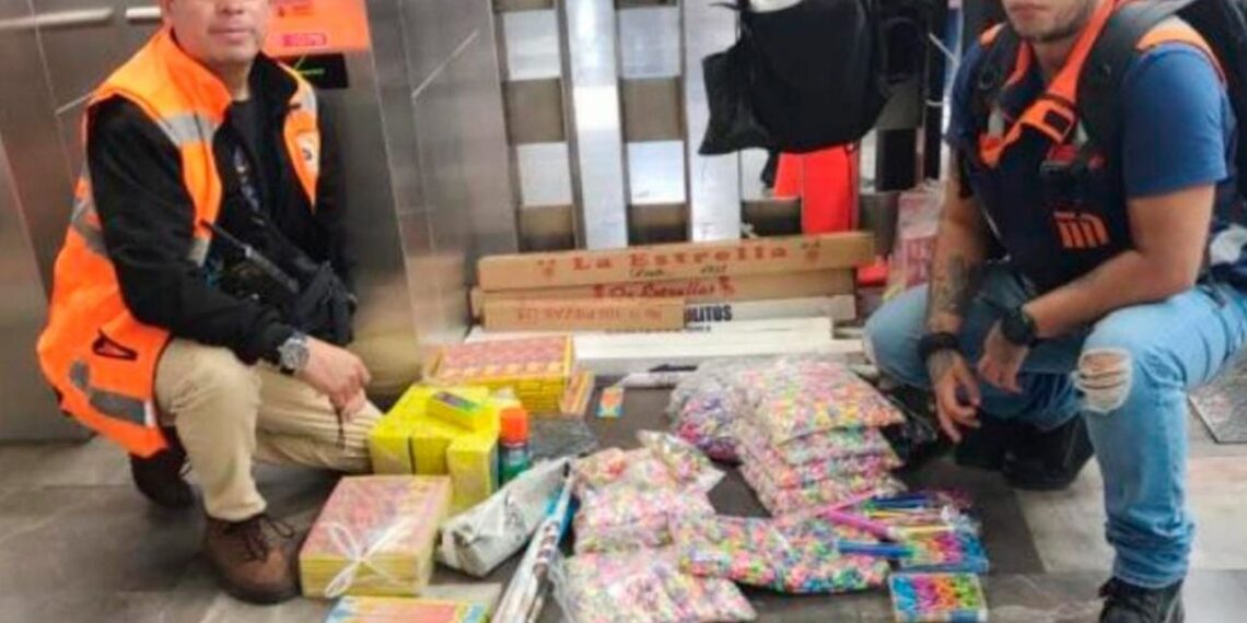 Decomisan más de 70 kilogramos de pirotecnia en la Línea 1 del Metro