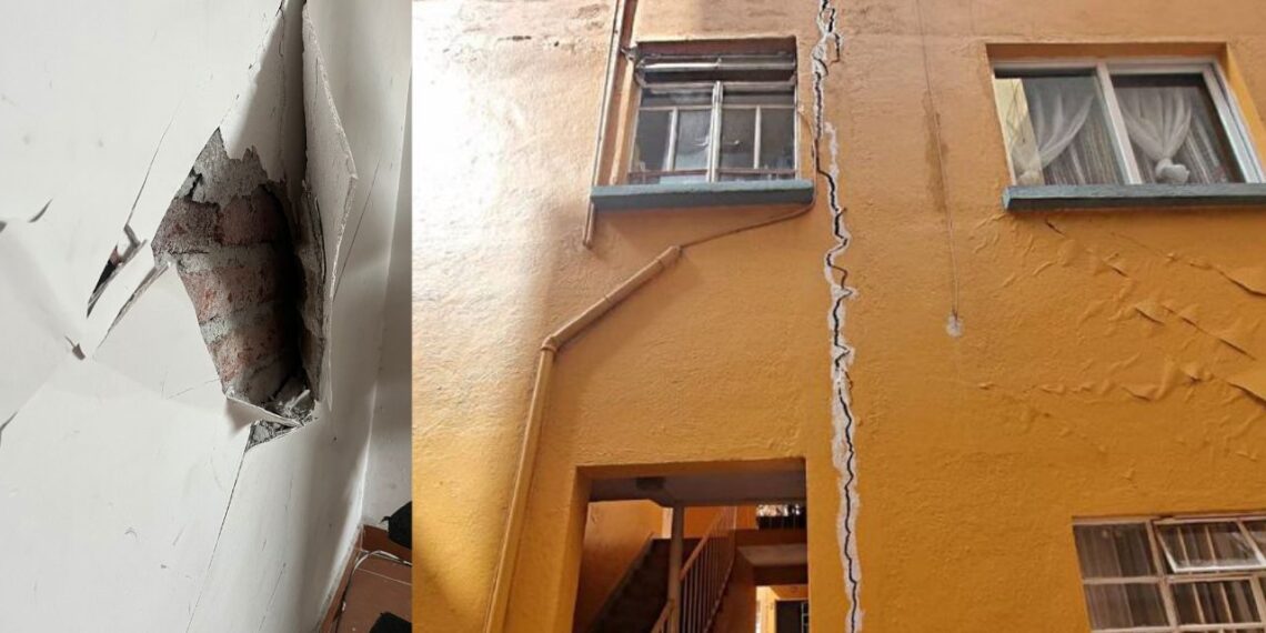 Vecinos de la colonia Mixcoac reportan daños tras microsismos en la CDMX