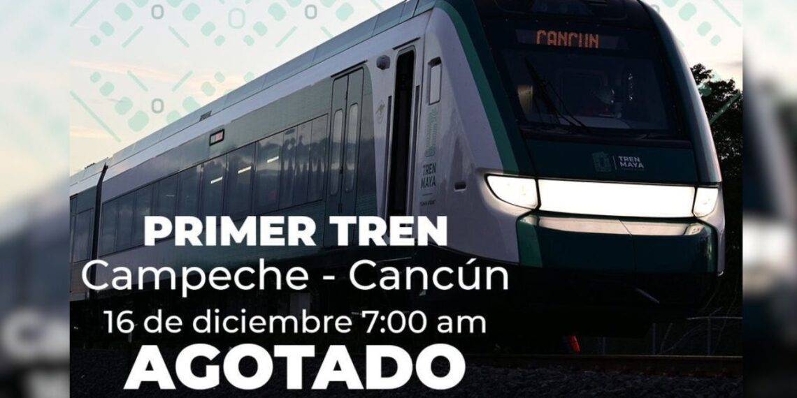 Se agotan en minutos boletos para el primer viaje del Tren Maya