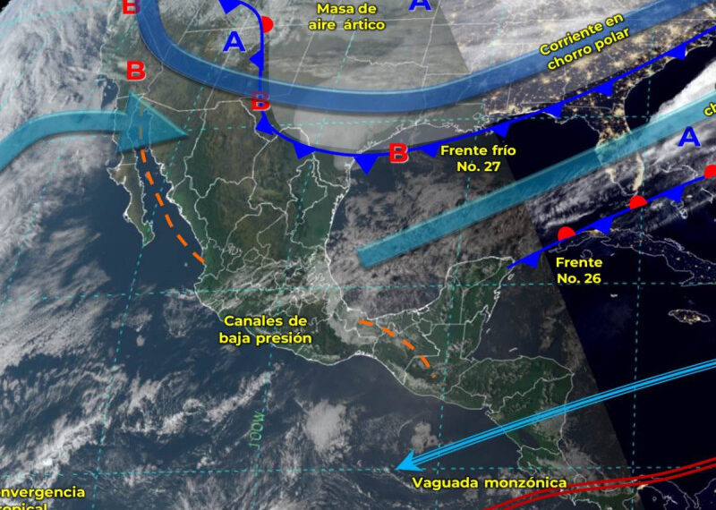 El frente frío 27 provocará ambiente gélido con temperaturas