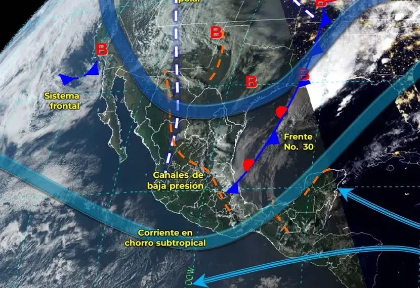Llega el frente frío 31 con fuerte vientos y lluvias por la tarde