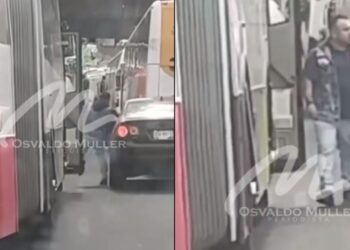 Cesan de funciones a conductor de Mexibús que golpeó a automovilista