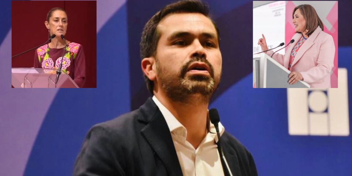 Máynez señala omisión del INE ante irregularidades de Sheinbaum y Gálvez