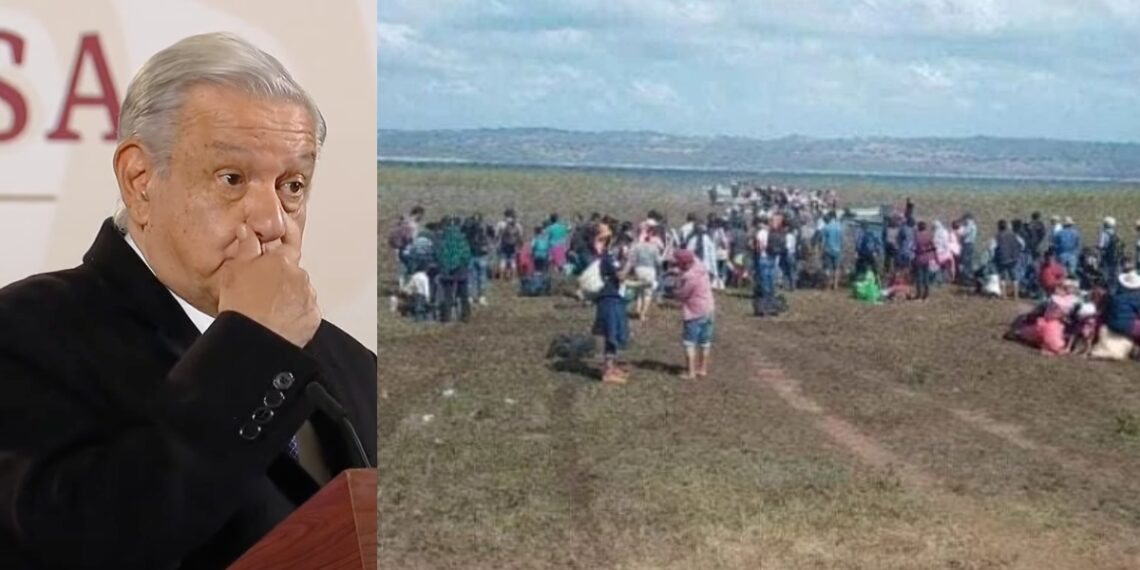 Llama AMLO a desplazados en Chiapas a no apoyar a la delincuencia