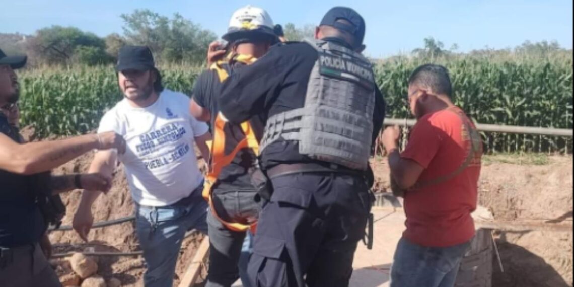 Constructor muere en trabajos de un pozo de agua en Puebla