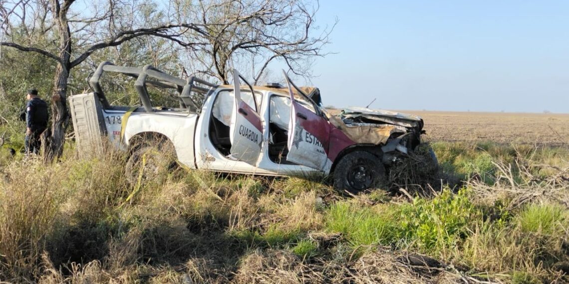Mueren dos agentes de la Guardia Estatal tras volcadura en Tamaulipas