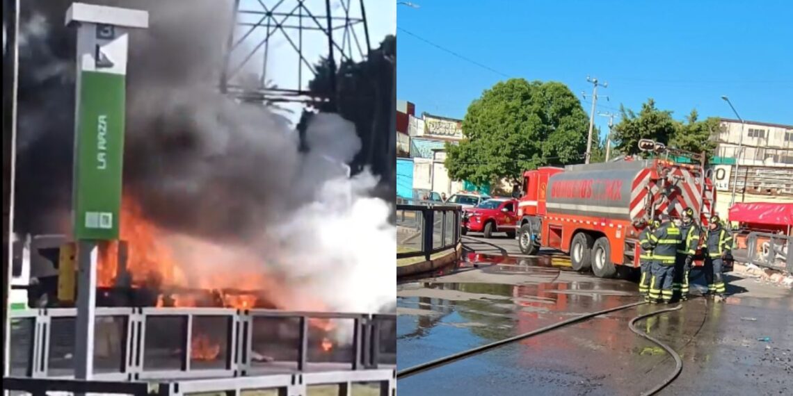 Registran incendio en la estación La Raza del Metrobús