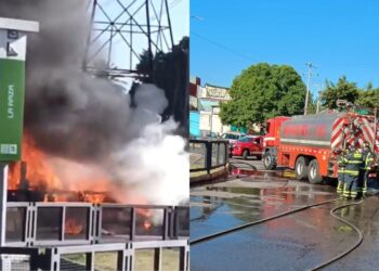 Registran incendio en la estación La Raza del Metrobús