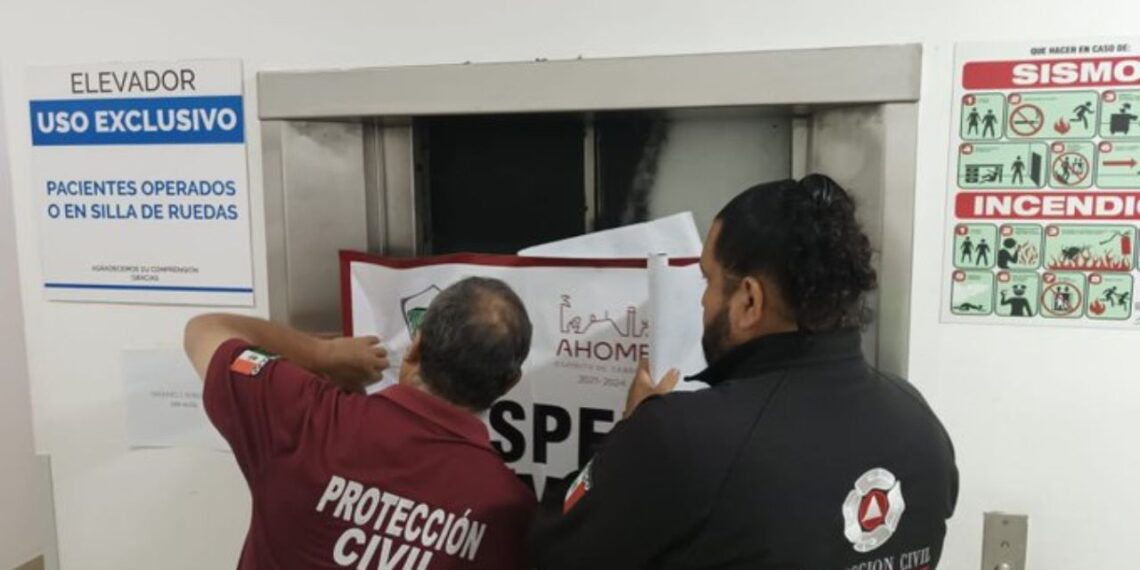 Desplome de elevador en clínica de Los Mochis deja 3 heridos