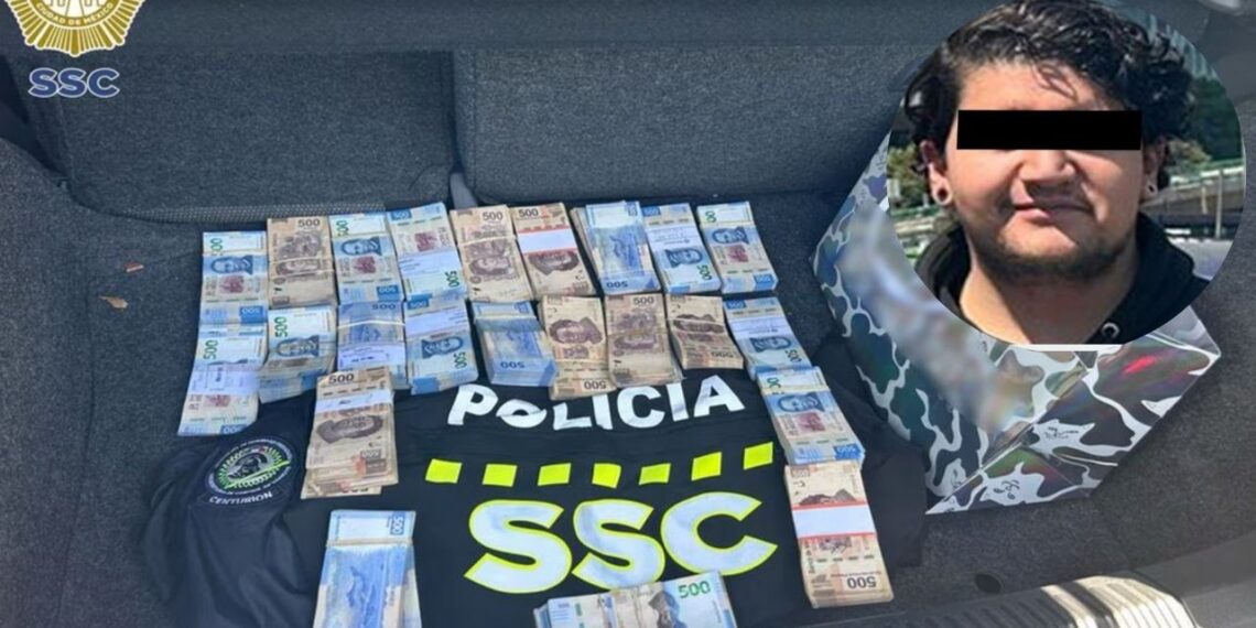 Detienen a hombre con un más de un millón de pesos en la alcaldía Miguel Hidalgo