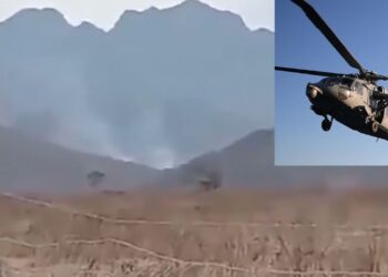 Helicóptero de Semar aterriza de emergencia tras golpear cableado de la CFE en Sinaloa