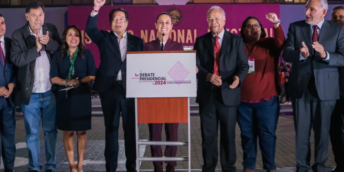 Claudia Sheinbaum se declara ganadora del primer debate del INE