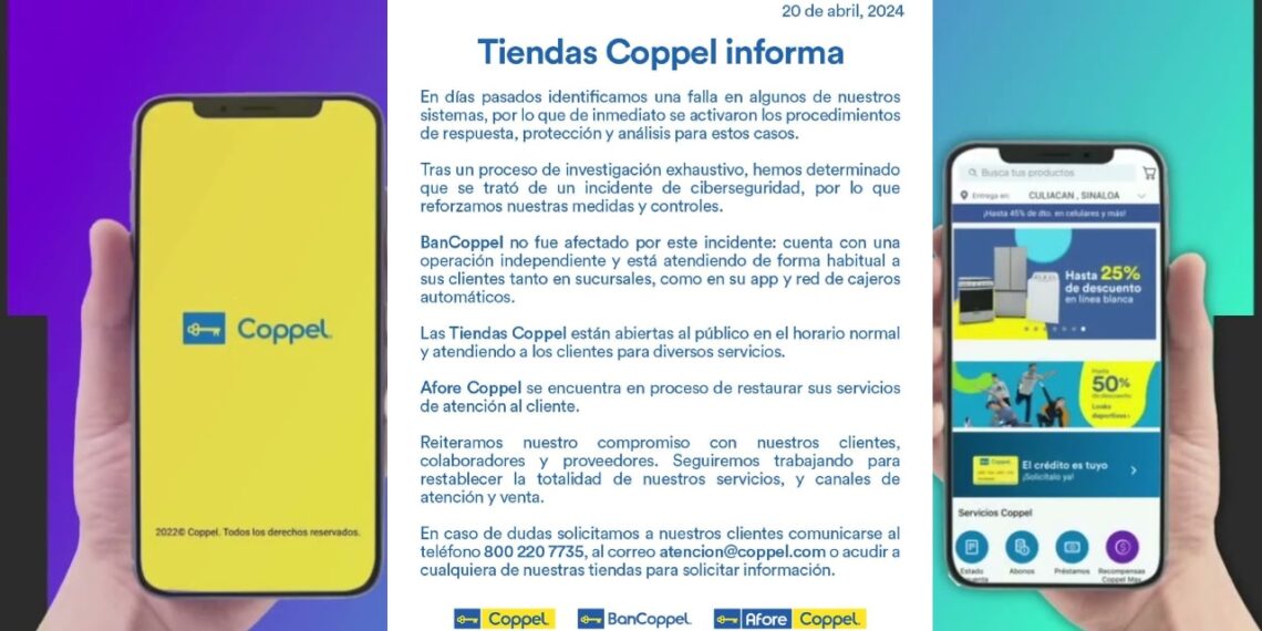 Regresa sistema de Coppel tras 7 días en suspenso