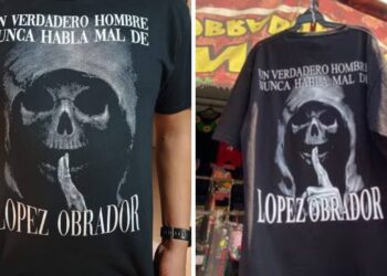 “Tienen derecho a hacerlo”: AMLO sobre playera de la Santa Muerte que lo apoya