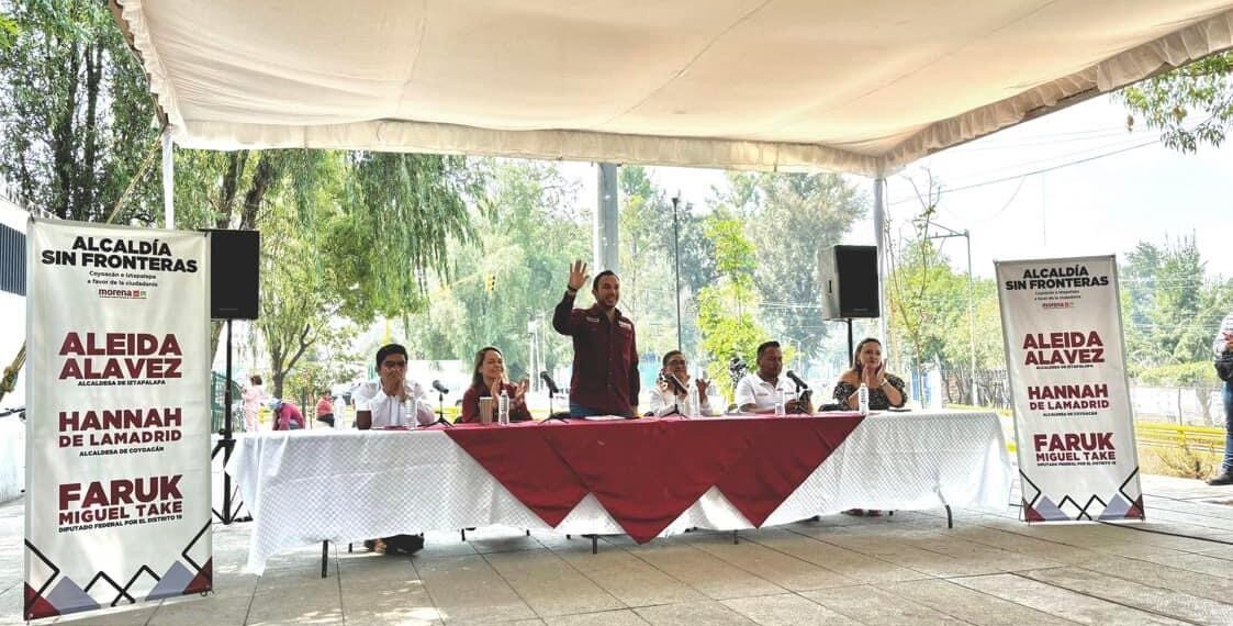 Faruk, Hannah y Aleida candidatos de MORENA en Coyoacán e Iztapalapa, establecen colaboración sin fronteras a favor de sus habitantes a través de 10 directrices