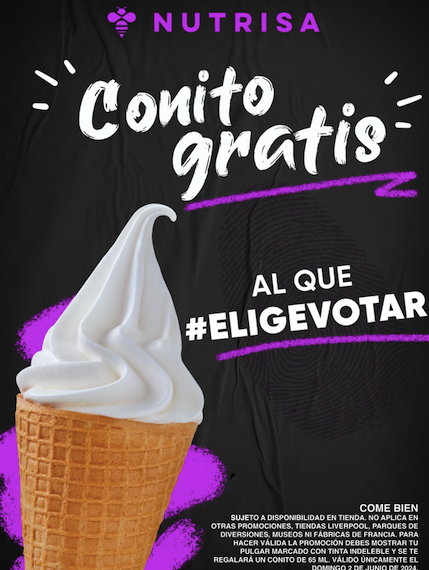 #EligeVotar y recibe gratis un conito de helado Nutrisa