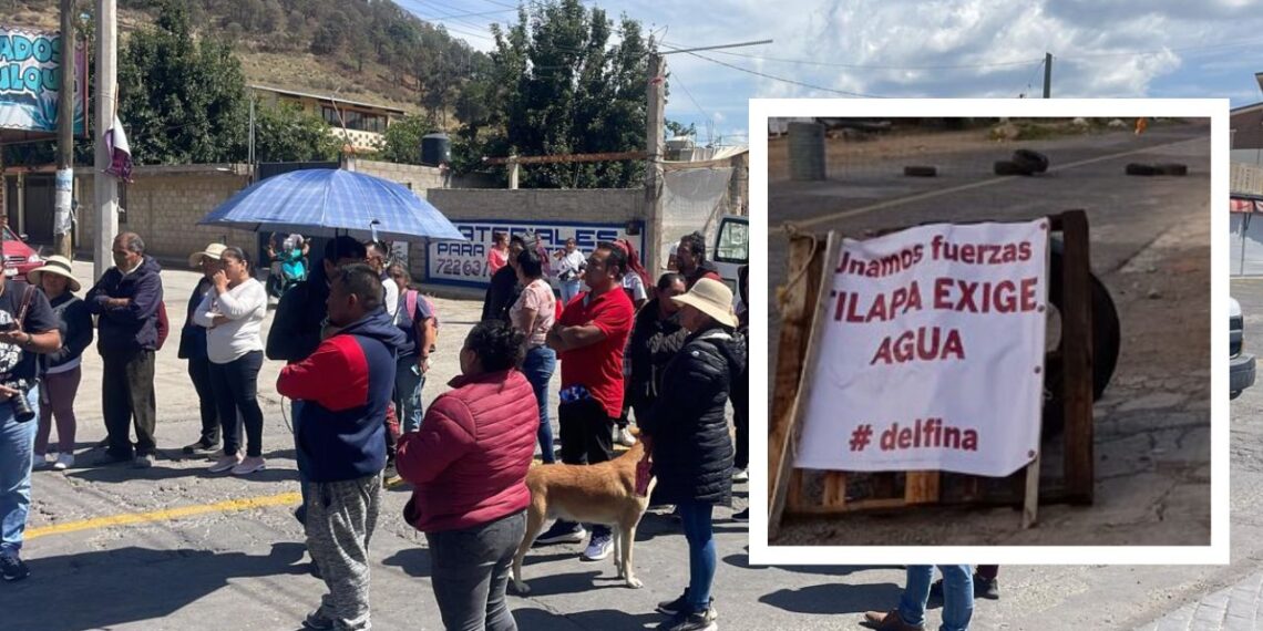 Vecinos de Tilapa cumplen 24 horas de bloqueo en carretera Tenango-Marquesa
