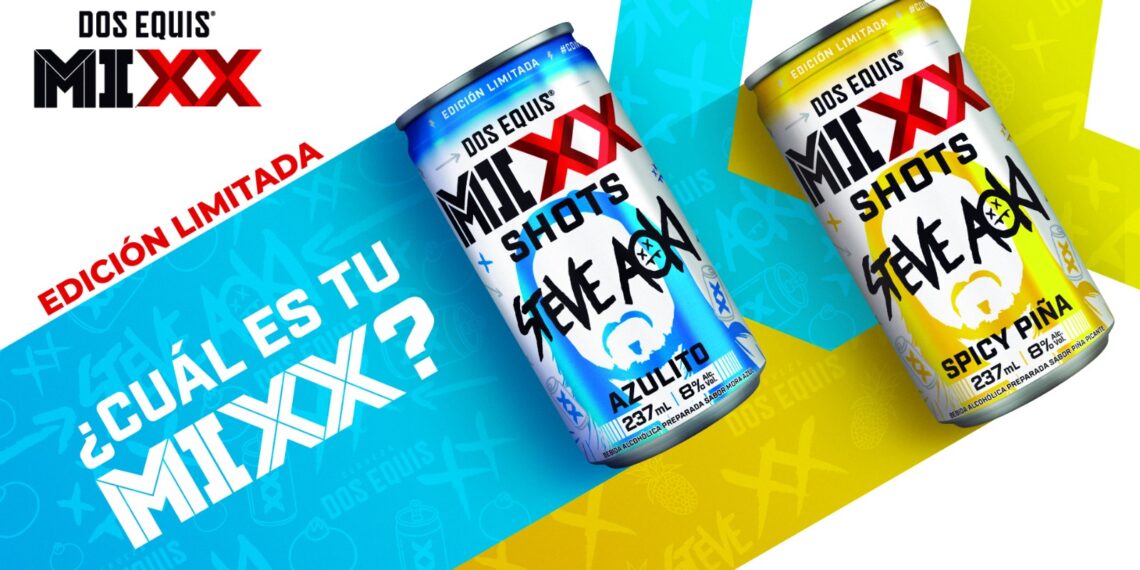 MIXX Shots, la nueva bebida de Dos Equis y Steve Aoki que apuesta por nuevos sabores para la celebración perfecta ¿Ya los probaron?