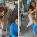 Mujer enfurece y patea a conductor de transporte en Puebla