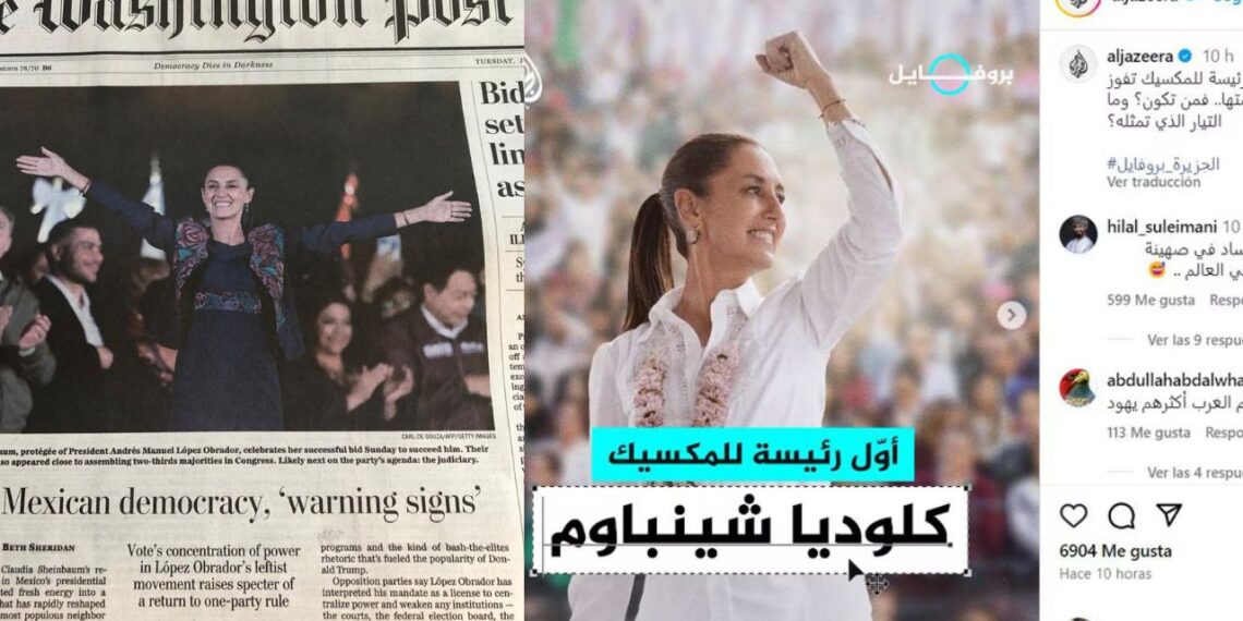 Sheinbaum presume cobertura internacional de su histórica victoria