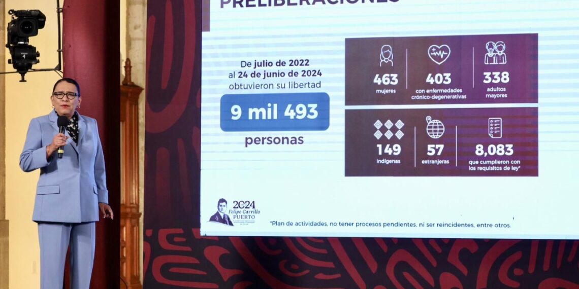 Obtienen preliberación y/o amnistía 9 mil 867 personas, revela Rosa Icela Rodríguez