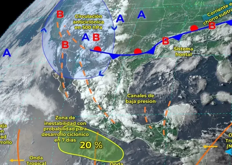 Continuarán lluvias por monzón y ondas tropicales