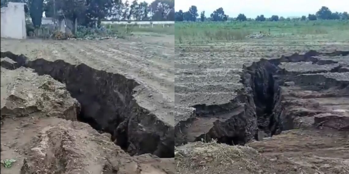 Aparecen grietas de hasta 50 metros de profundidad en campos de Atenco