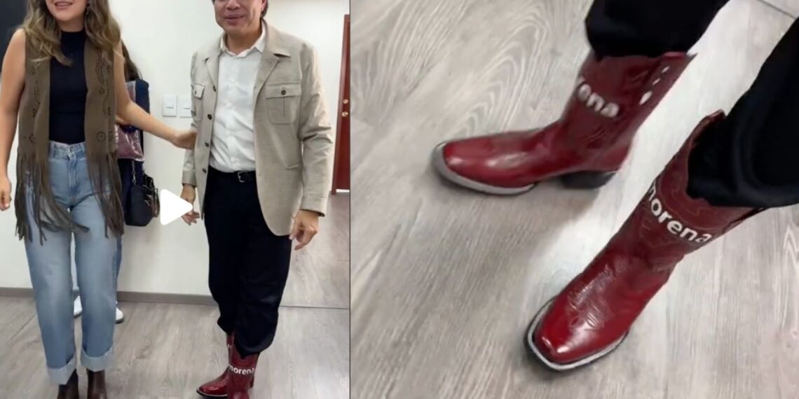 Mario delgado presume botas vaqueras al estilo 4T