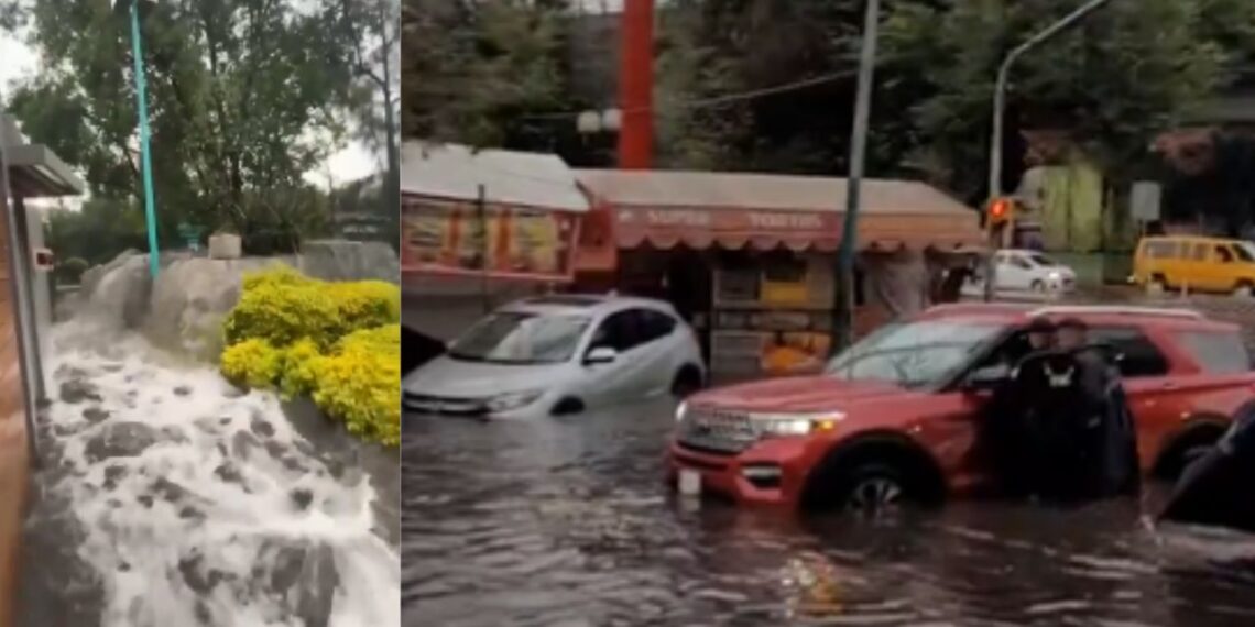 Lluvias intensas dejan inundaciones y cascadas al sur de la CDMX