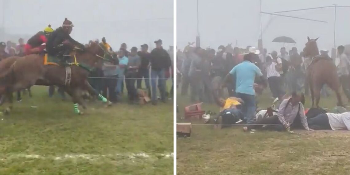 Accidente en carrera de caballos en Tenochtitlán, Veracruz, deja tres heridos