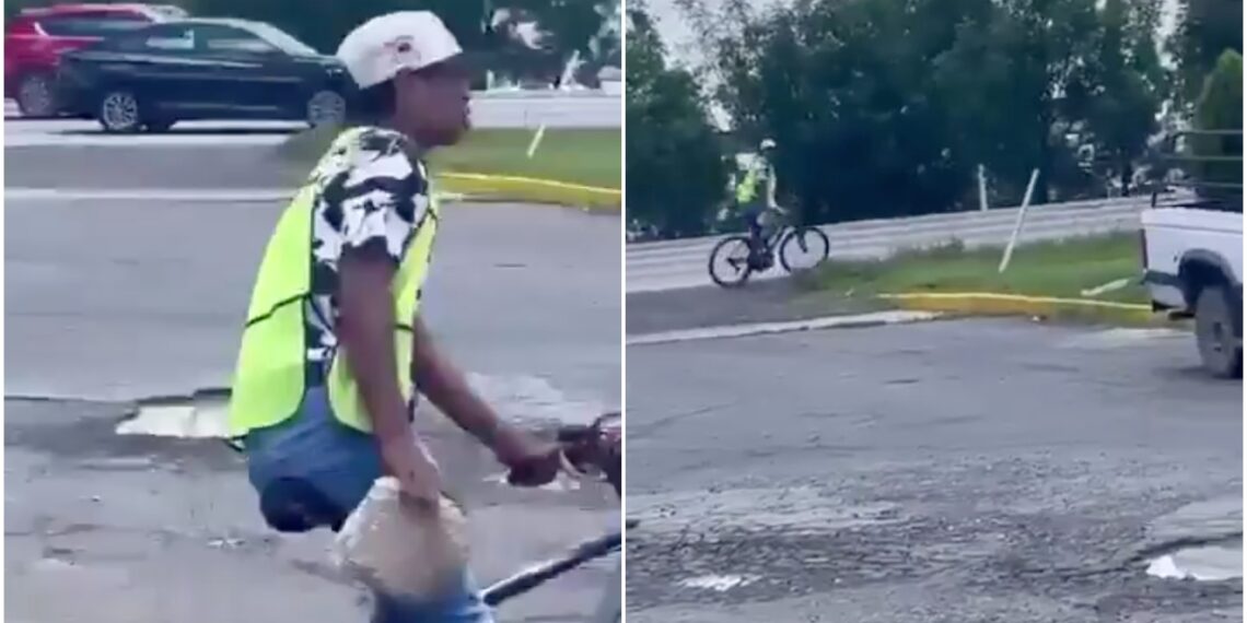 Graban a sujeto que intenta arrojar piedra a coches en vía de Puebla