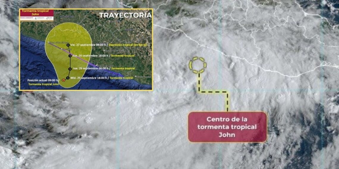 ‘John’ se fortalece y regresa como tormenta tropical enfilando a Guerrero