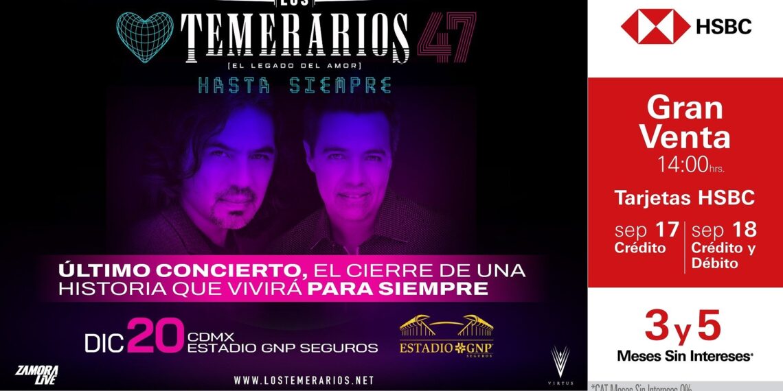 Los Temerarios cierran su gira de despedida en el Estadio GNP Seguros