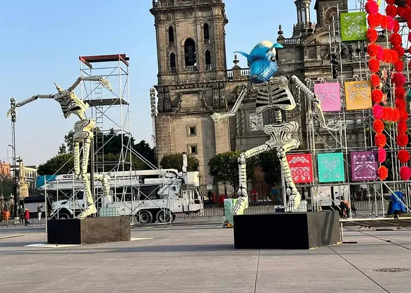 Mega Ofrenda 2024 en el Zócalo de CDMX: Así lucen los preparativos
