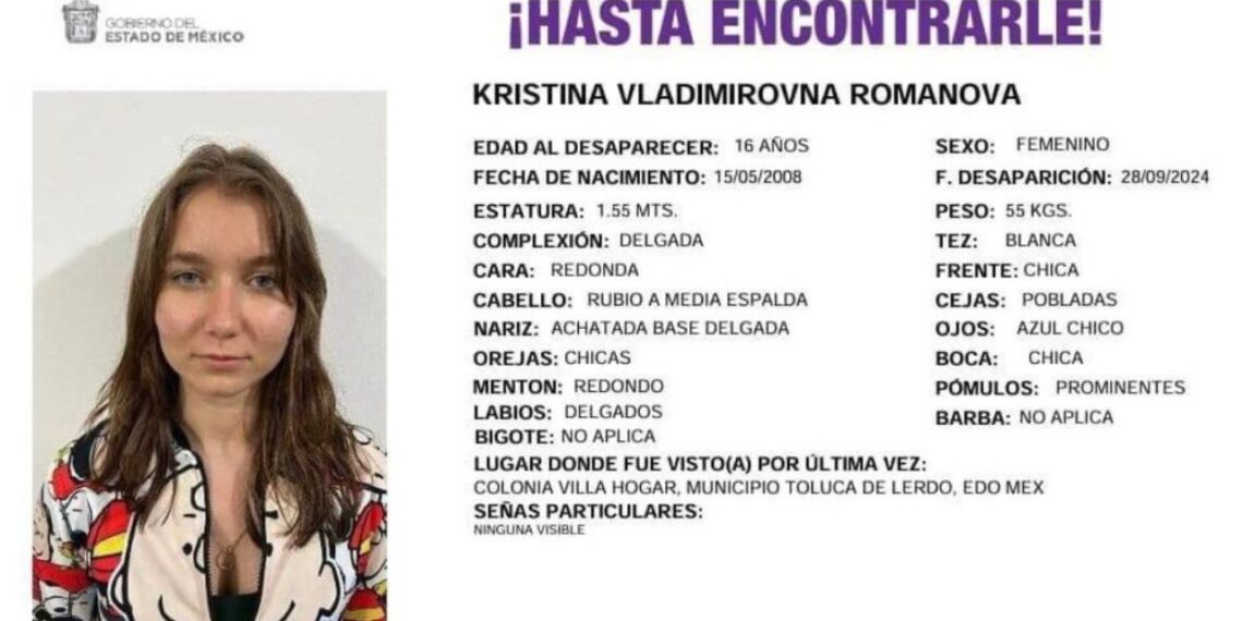 Esto se sabe sobre Kristina Vladimirovna, adolescente rusa desparecida en Toluca