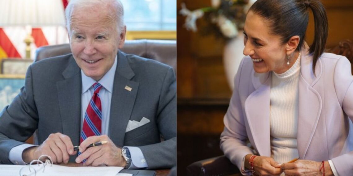 Sheinbaum recibe primera llamada de Biden como presidenta